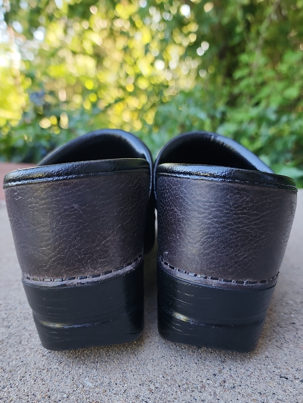 Dansko Dark Brown Leather Slip-On Clogs - Picture 5 of 17